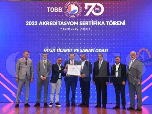 FATSO Akreditasyon belgesini yeniledi FATSO Akreditasyon belgesini yeniledi