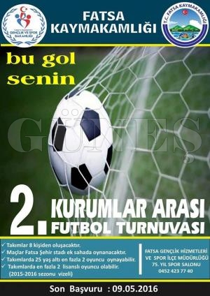 Fatsa Kaymakamlığı Futbol Turnuvası başlıyor Fatsa Kaymakamlığı Futbol Turnuvası başlıyor