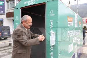 B�y�k�ehir Corona vir�se kar�� dezenfekte t�neli tasarlad�