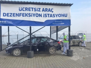 8 ayda 15 bin 500 araç dezenfekte edildi 8 ayda 15 bin 500 araç dezenfekte edildi