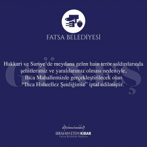 Şehitlerimiz Nedeniyle Hıdırellez Şenlikleri İptal Edildi Şehitlerimiz Nedeniyle Hıdırellez Şenlikleri İptal Edildi