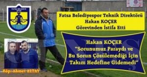 Fatsa Belediyespor Teknik direktr Koer: Sorunumuz Parayd  ve Bu Sorun zlemedii in Takm Hedefine Gidemedi