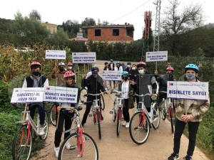 Aybast�'da sa�l�k i�in pedal �evirdiler