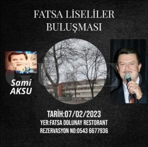 Fatsa liseliler 7 Şubat’ta Dolunay’da buluşuyor Fatsa liseliler 7 Şubat’ta Dolunay’da buluşuyor