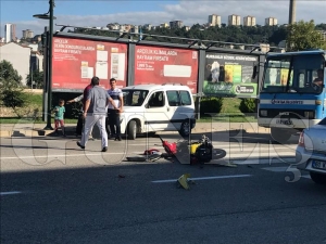 Kamyonetle ile motosiklet çarpıştı: 1 Yaralı Kamyonetle ile motosiklet çarpıştı: 1 Yaralı