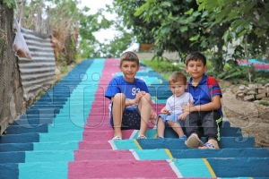 Renkli merdiven almas adeta sanat eserine dnt