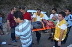 TRAFK KAZASINDA 2 K YARALANDI.