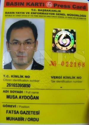 Gazetemiz Muhabiri Musa Aydoğan Sarı Basın Kartını Aldı Gazetemiz Muhabiri Musa Aydoğan Sarı Basın Kartını Aldı
