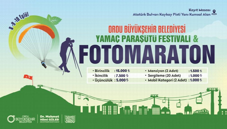 Yamaç paraşütü festivali, fotomaraton ile renklenecek