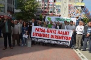 FATSA ÜNYE DOĞA KORUMA PLATFORMU TARAFINDAN ALTIN MADENİNE KARŞI BASIN AÇIKLAMASI YAPILDI