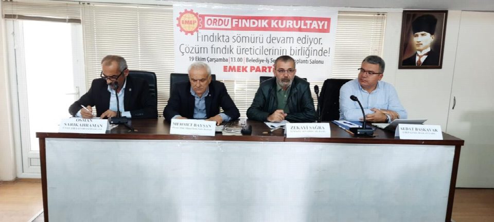 EMEP Ordu İl Başkanı Hikmet Poyraz “Fındığa devlet desteği şart”