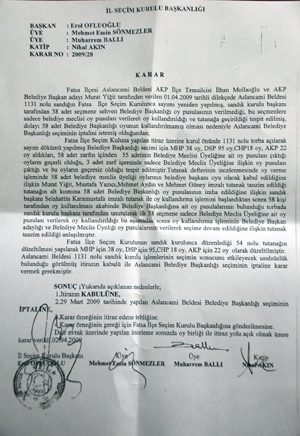ASLANCAMİ'DE SEÇİM İPTAL OLDU
