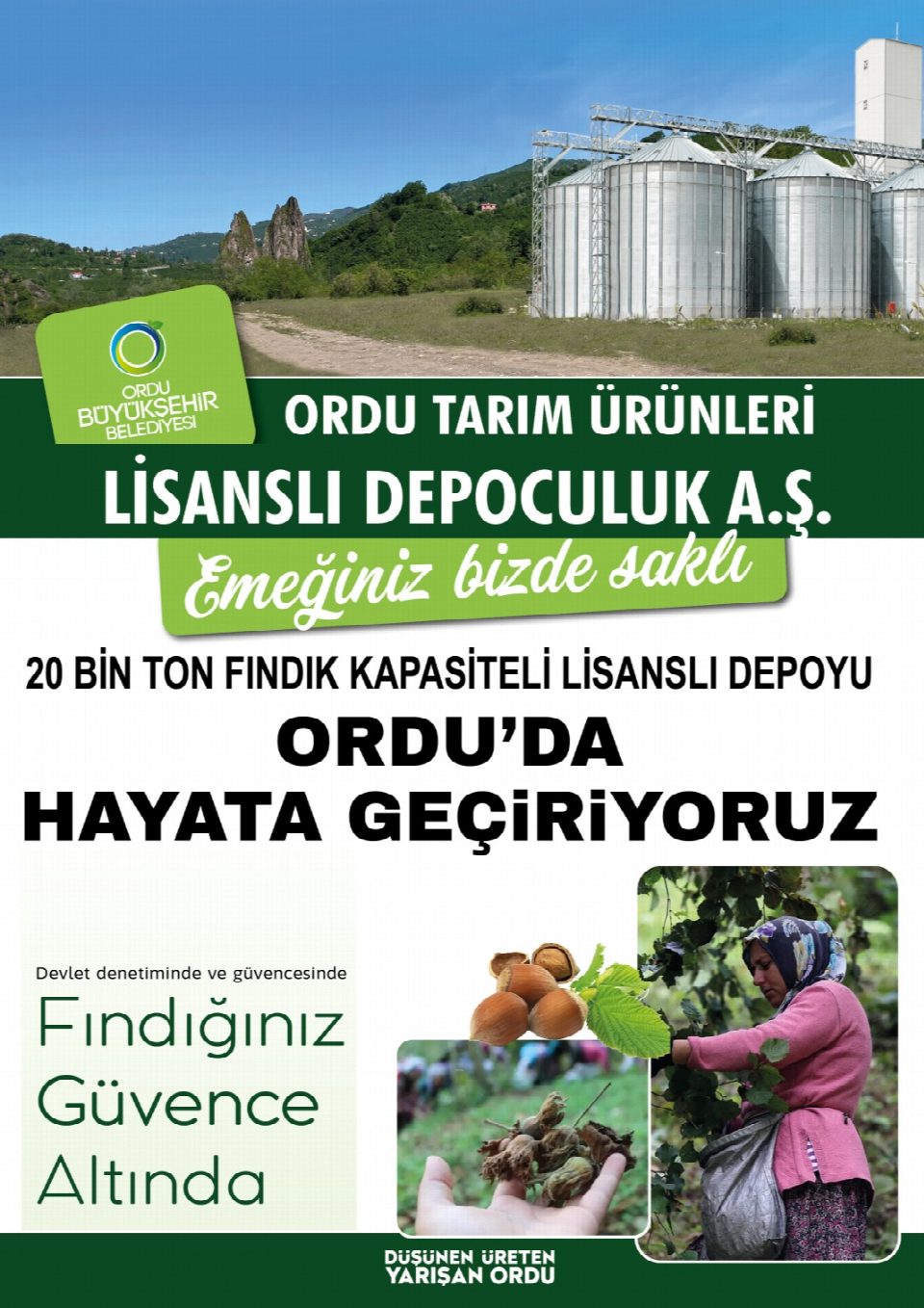 Üreticinin gözü aydın. Lisanslı depo inşaatı başladı