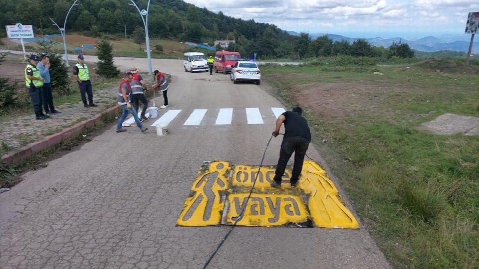 Ordu’da yaya çizgileri yenileniyor