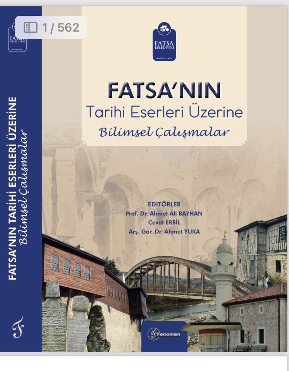 "Fatsa'nın tarihi eserlerıne dair araştırmalar " isimli eser yayında