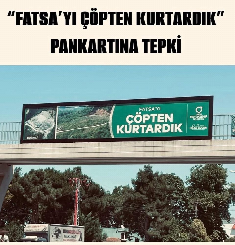 “Fatsa’yı çöpten kurtardık” pankartına tepki