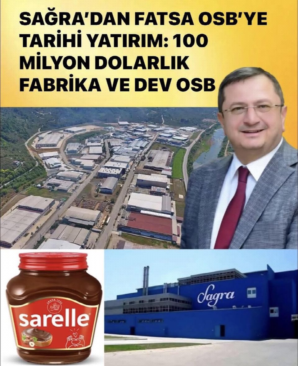 Sağra’dan Fatsa OSB’ye tarihi yatırım: 100 milyon dolarlık fabrika ve dev OSB