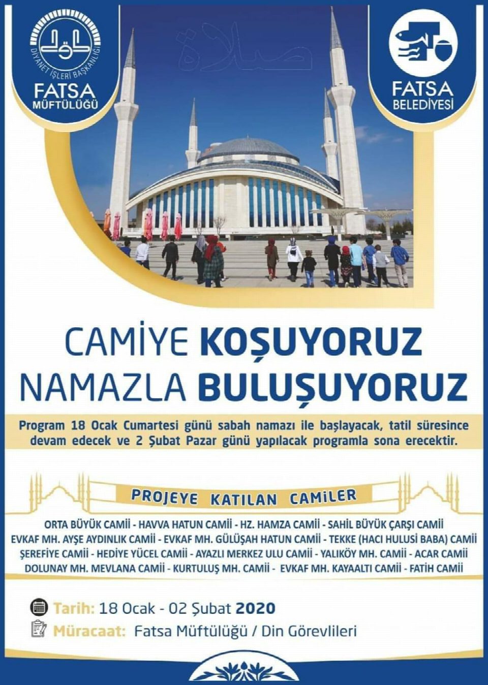 CAMİYE KOŞUYORUZ NAMAZLA BULUŞUYORUZ PROGRAMI TERTİP EDİLDİ