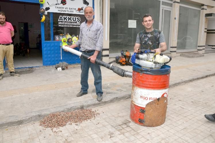 Amele bulamayınca fındık toplama makinesi üretti
