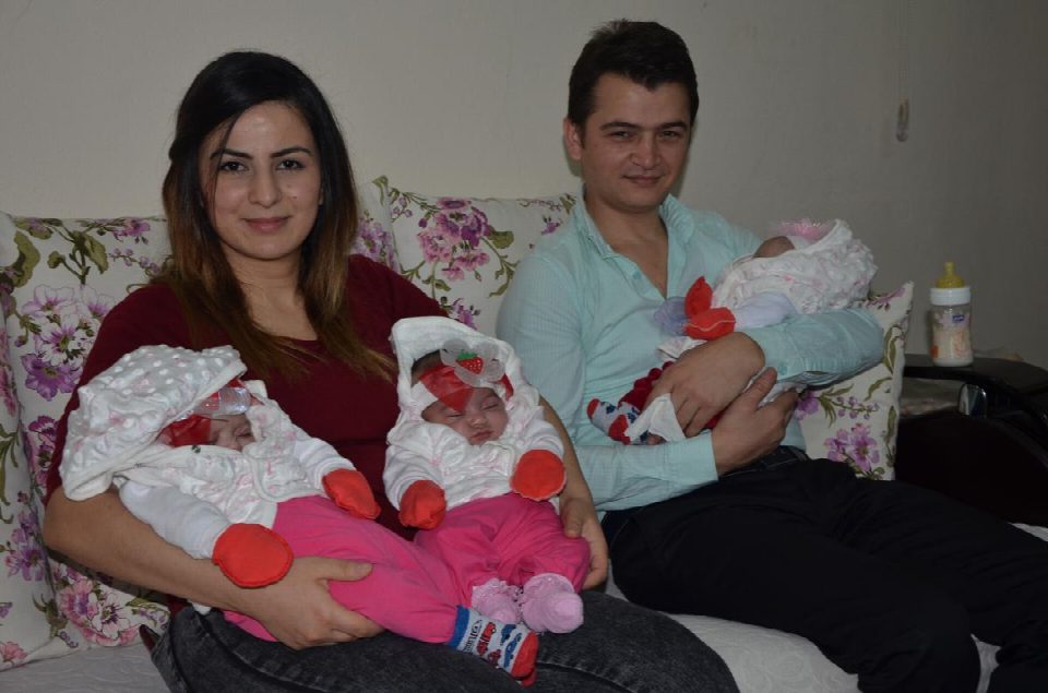 10 yıl sonra üçüz bebek sevinci