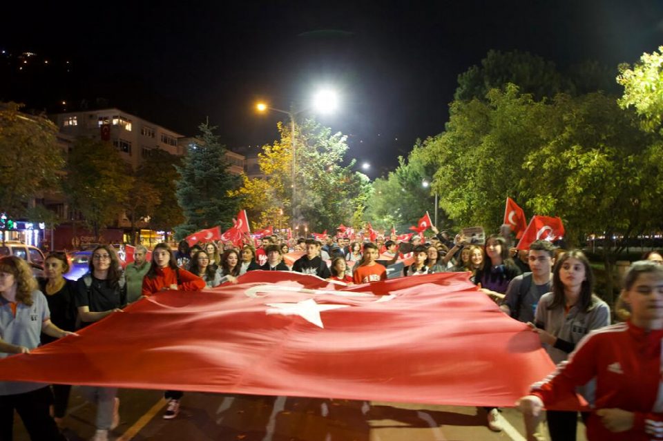 100. Yıl Cumhuriyet yürüyüşü yapıldı