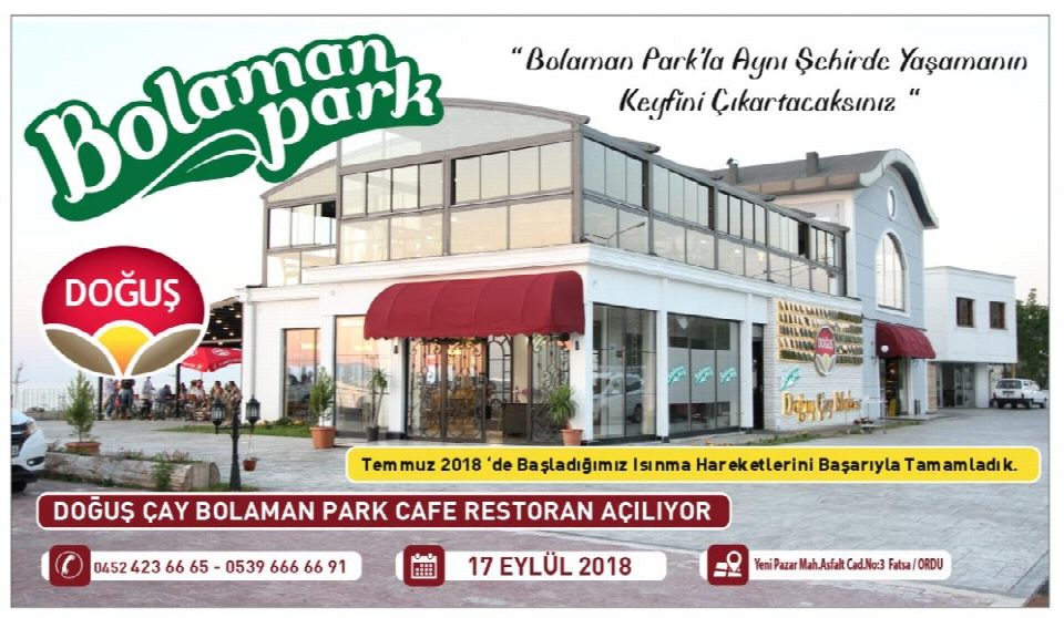 Bolaman Park 17 Eylül’de açılıyor