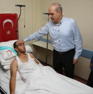 NUMAN KURTULMUŞ YARALI ASKERLERİ ZİYARET ETTİ