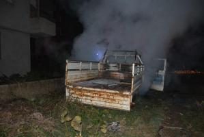 FATSA’DA KAMYONET YANGINI