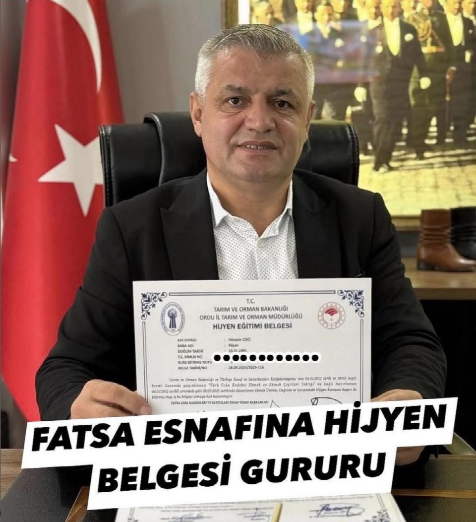 Fatsa esnafına hijyen belgesi gururu