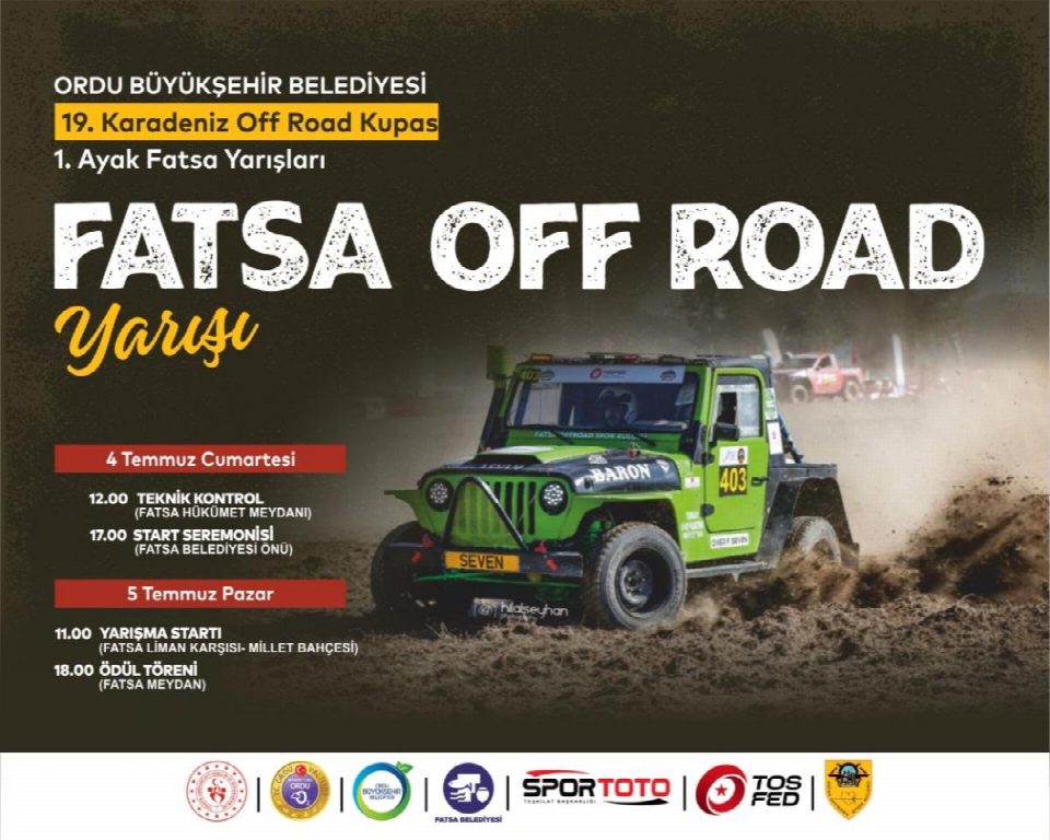 Fatsa’da OFF-ROAD heyecanı yaşanacak... 4-5 Temmuz’da 19. Karadeniz OFF-ROAD kupası 1. ayak Fatsa yarışları düzenlenecek