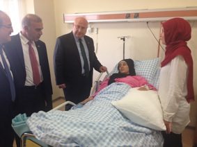 FİLİSTİNLİ VE AZERBAYCANLI YARALILARA ZİYARET