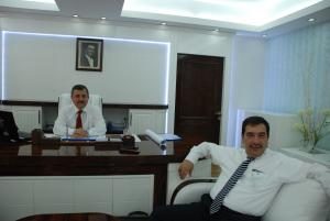 BAŞKAN ANLAYAN İLLER BANKASI GENEL MÜDÜR YARDIMCISI MEHMET DİZDAR'I AĞIRLADI