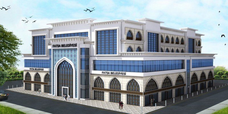 Yeni Belediye Hizmet Binasında Dış Cephe Çalışmaları Son Aşamaya Geldi
